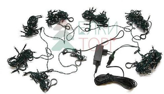 Светодиодная гирлянда Пятиминутка для ели высотой 2.4 м., 288 теплых белых LED ламп, зеленый ПВХ, Beauty Led (GFM288C-14-1WW)