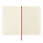 Блокнот в клетку с резинкой МАЛЫЙ ФОРМАТ А6 (100x150 мм), 80 л., под кожу красный BRAUBERG "Metropolis Ultra", 111026