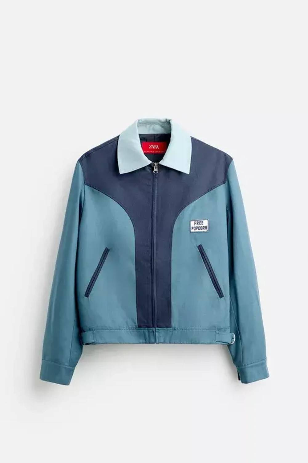 ZARA Х HARRY LAMBERT КУРТКА В СТИЛЕ КОЛОР-БЛОК, СИНИЙ