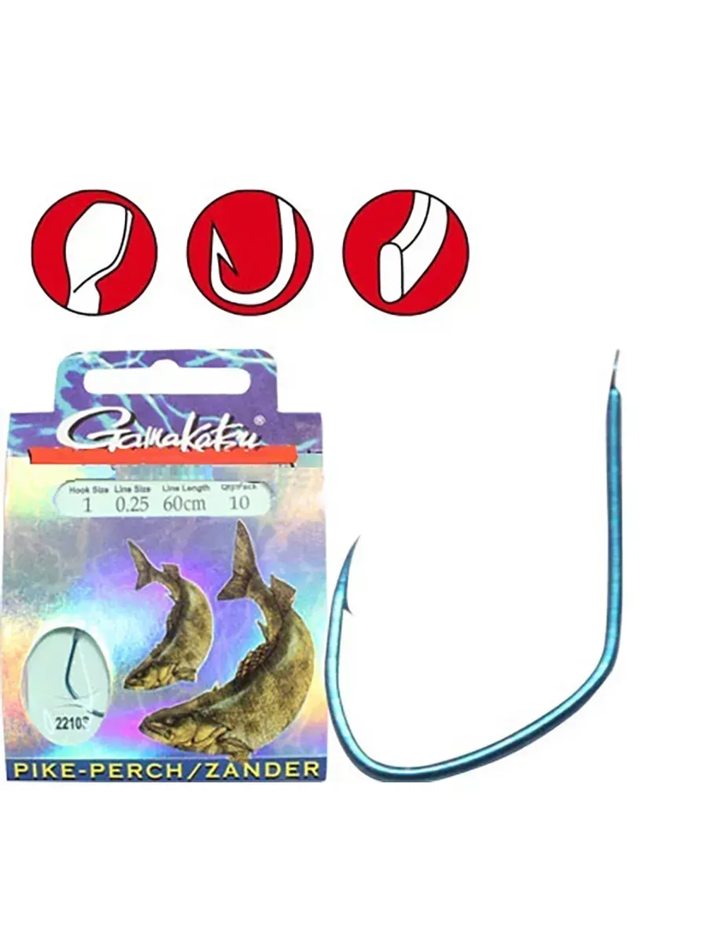 Крючок рыболовный BKS-2210S №02, 0,25mm - 60cm упк по 10шт