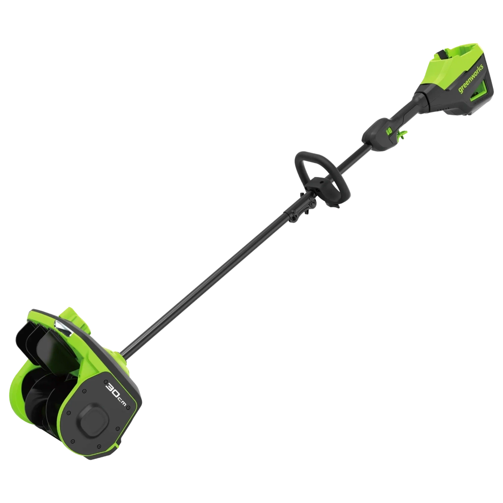 Greenworks GD60SS2 60В аккумуляторная снегоуборочная лопата (1 x 4 Ач, ЗУ) ковш 30 см, выброс 7.6 м 2603207UB