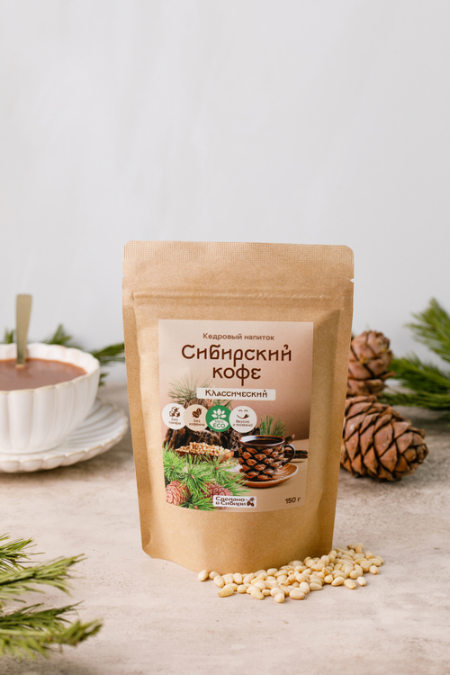 Напиток кедровый Сибирский Кофе КЛАССИЧЕСКИЙ / 150 г / дой-пак / Сам бы ел