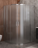 Душевой уголок Cezares MOLVENO-R-22-80+20-P-Cr, 100х100х195, профиль хром, стекло Punto матовое