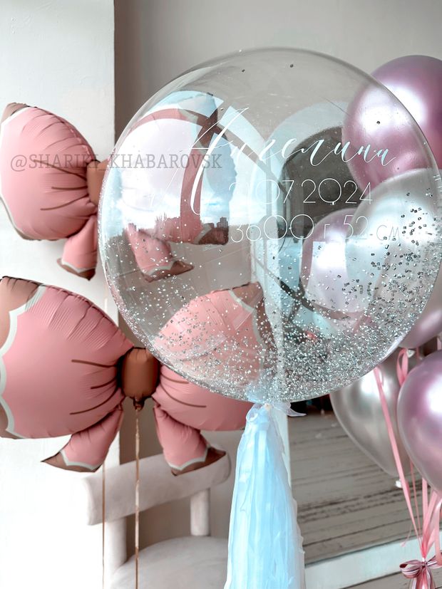 Воздушные шары на выписку для девочки №8100