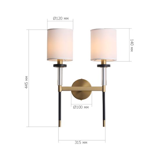 SL1404.301.02 Светильник настенный ST-Luce Латунь/Прозрачный E14*2 40W VERITAS