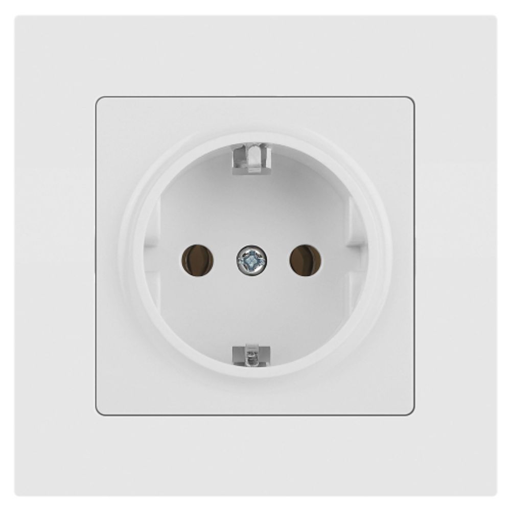 Розетка Intro Accent 6-202-01М 2P+E Schuko 16А-250В IP20 СУ AL/CU белый матовый | Intro
