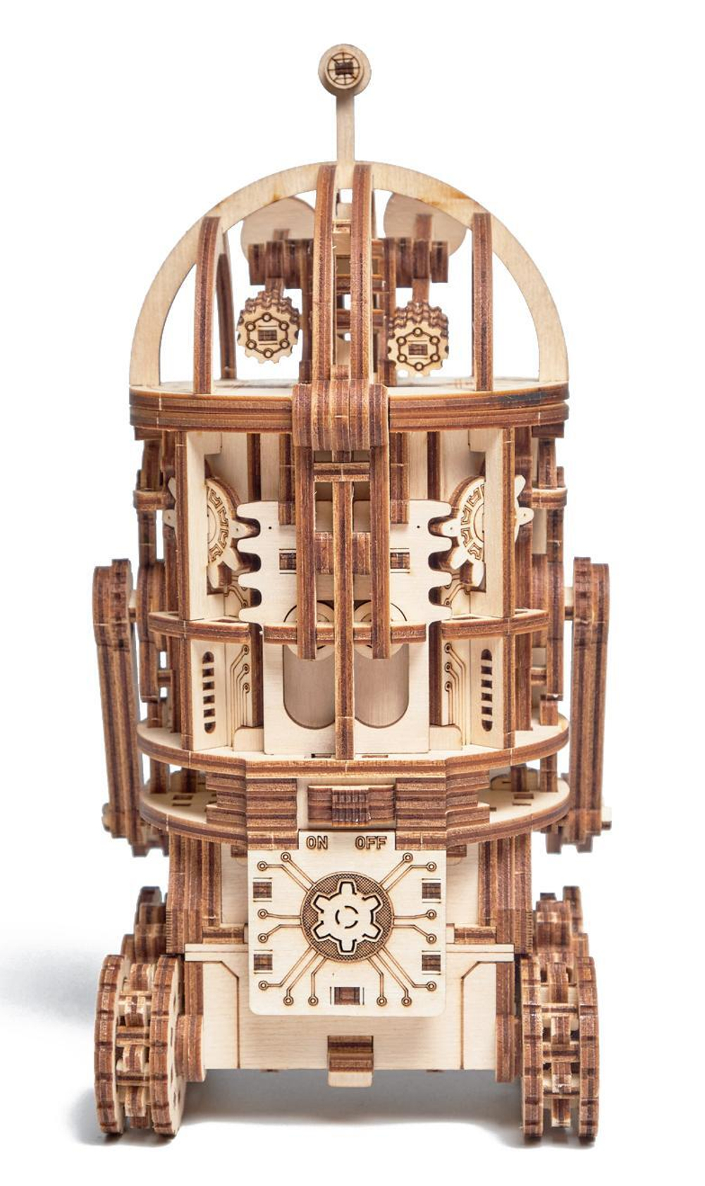 Электронная деревянная сборная модель Wood Trick Космический робот Уборщик (с двигателем)