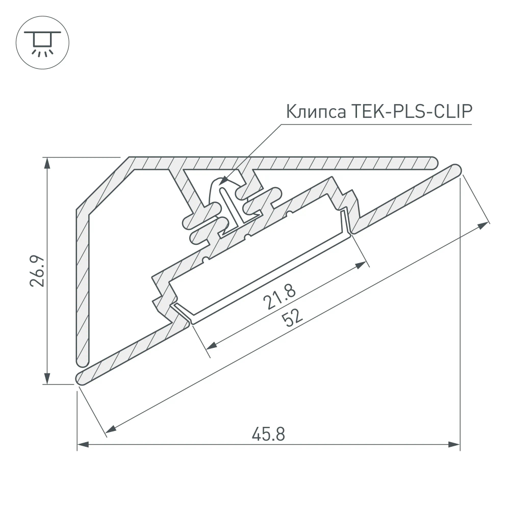 Профиль KLUS-LOCK-FM-BASE-2000 ANOD (Arlight, Алюминий) 020909