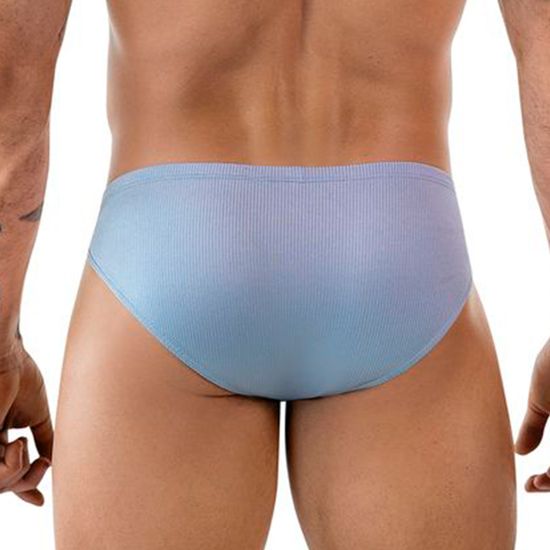 Мужские трусы слипы голубые Clever Moda AURA BRIEF 184507