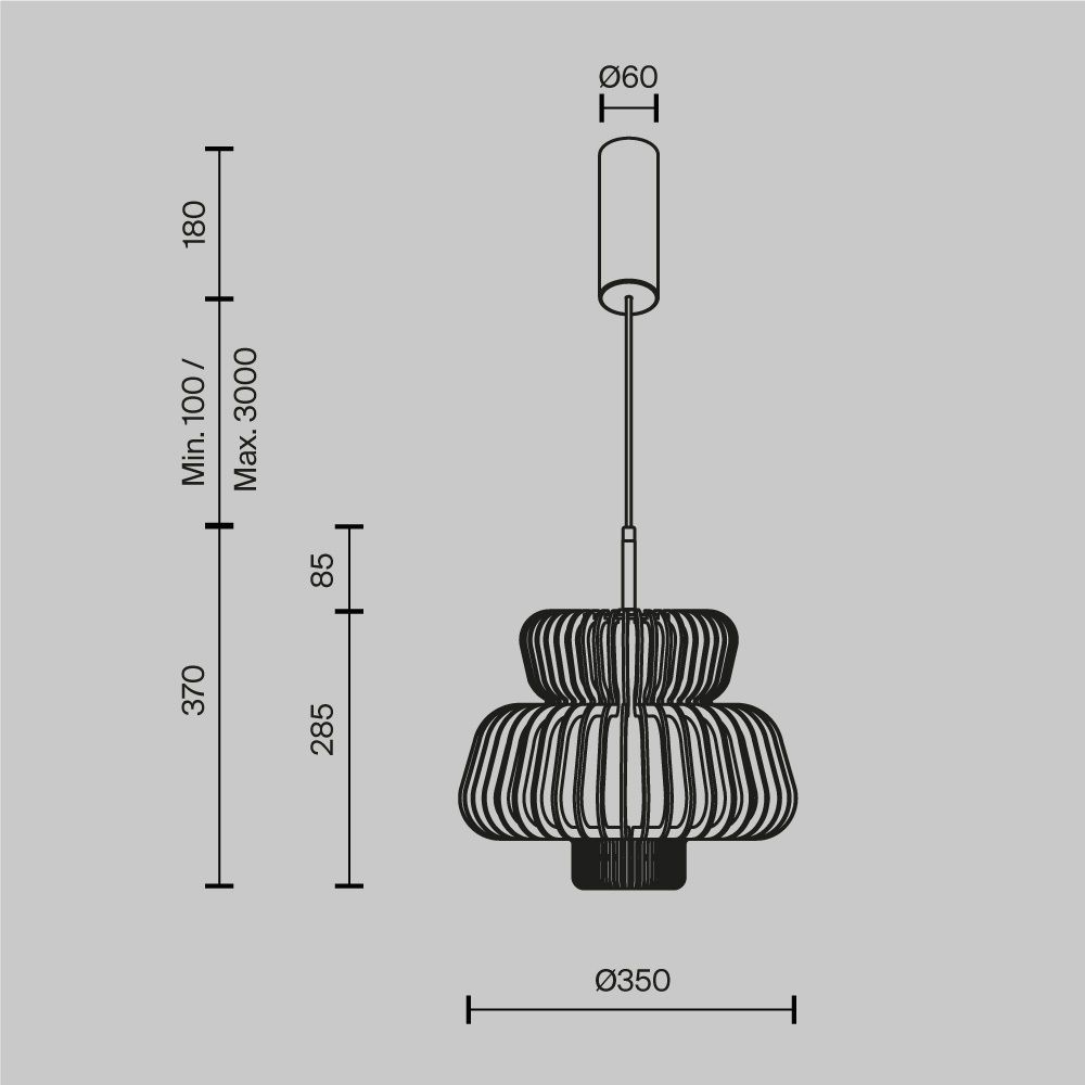 Светильник подвесной светодиодный Maytoni   MOD465PL-L12BK1