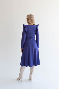 Платье фиолетовое с воланами из вискозы