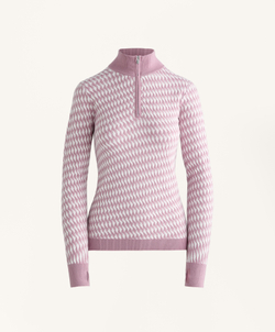 Oysho Лонгслив Base Layer из вязаного жаккарда с геометрическим узором, фиолетово-розовый