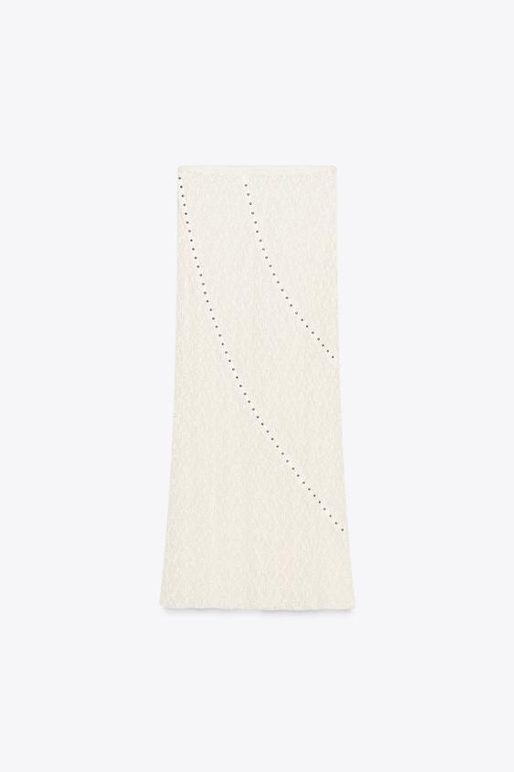 ZARA КРУЖЕВНАЯ ЮБКА МИДИ С ЗАКЛЕПКАМИ, ЭКРЮ