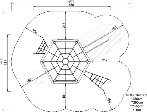 Комбинация с альпинистской стенкой и сеткой