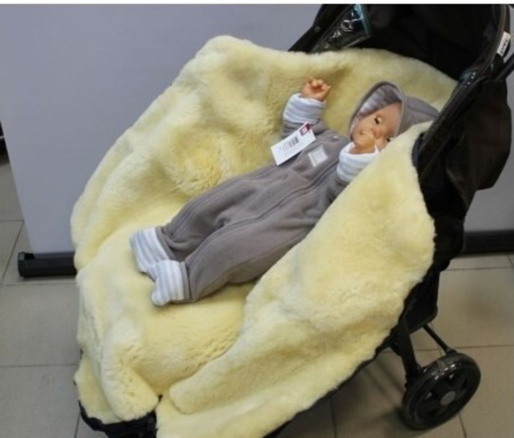 Конверт Bozz из стриженой овчины чёрный меланж