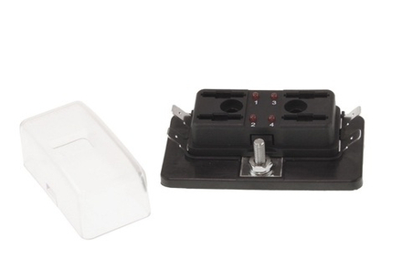 Панель на 4 предохранителя ATP/ATC/ATO с крышкой и индикацией исправности предохранителя