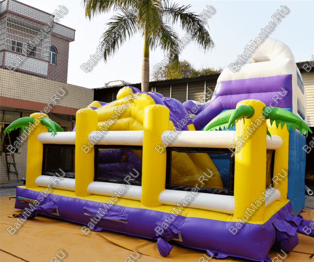 Коммерческий батут "Белый клык" с механизированной головой, размер 6*6*4 м