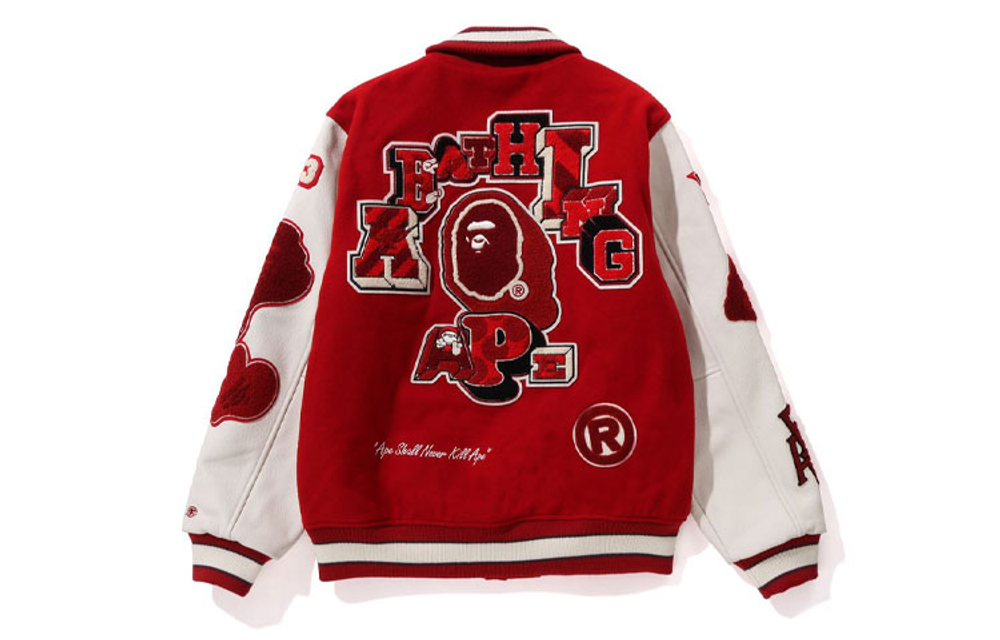 A Bathing Ape Bathing Ape Appliqu Detail Varsity Куртка красный