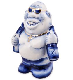 ГЛ- 907 Фигурка «Новый руссий» Золото (Гжельский фарфор)