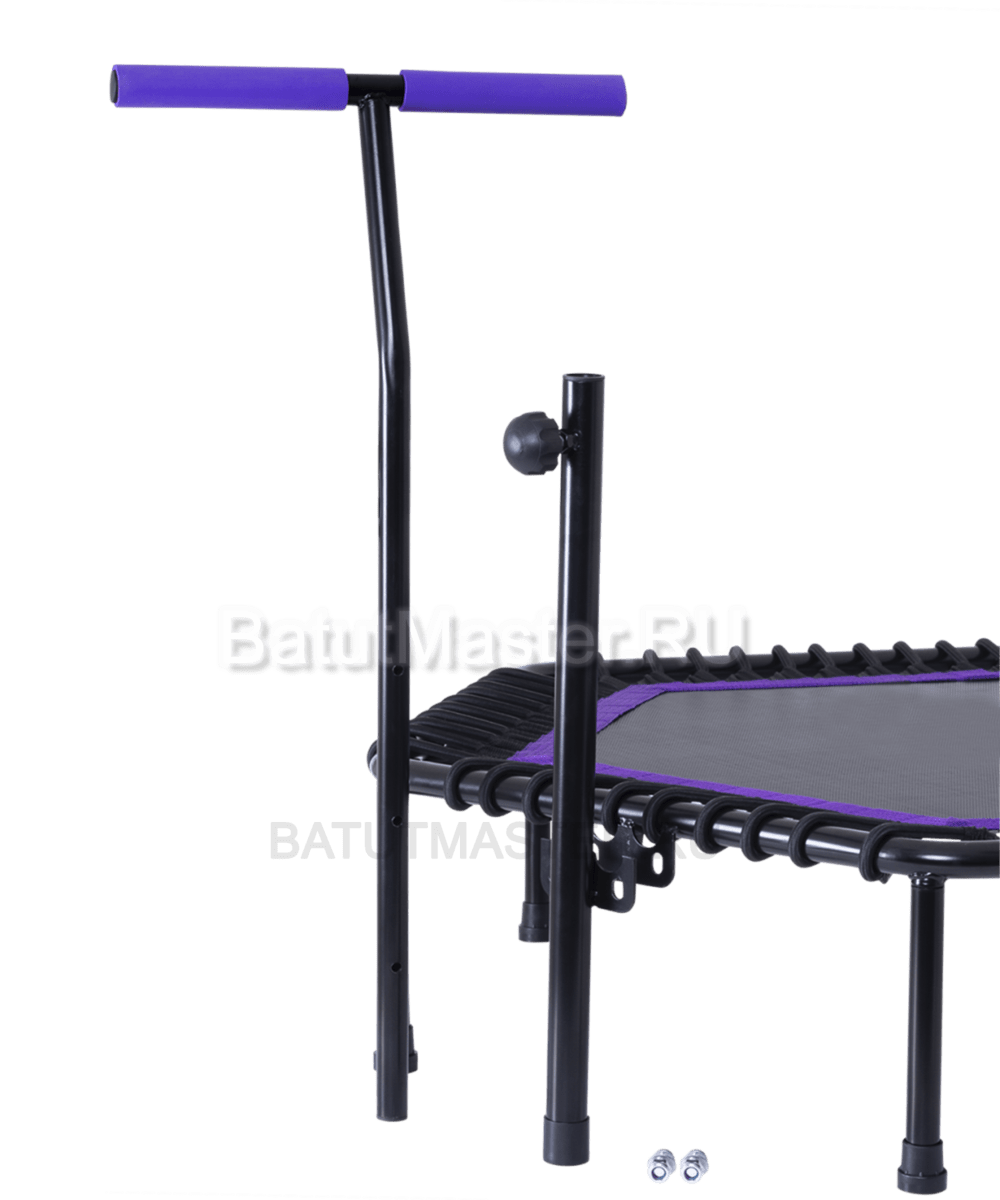 Каркасный батут с Т-образной ручкой, диаметр 4 фт, черно - фиолетовый