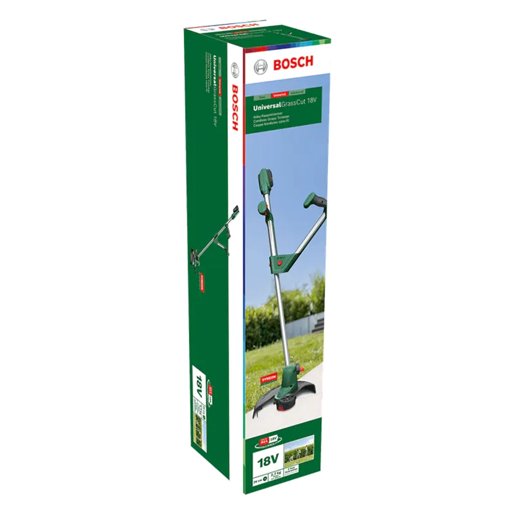 Аккумуляторный триммер Bosch UniversalGrassCut 18V-260 18В (1 x 2 Ач, ЗУ) захват 260 мм, 2.3 кг, 06008C1D03