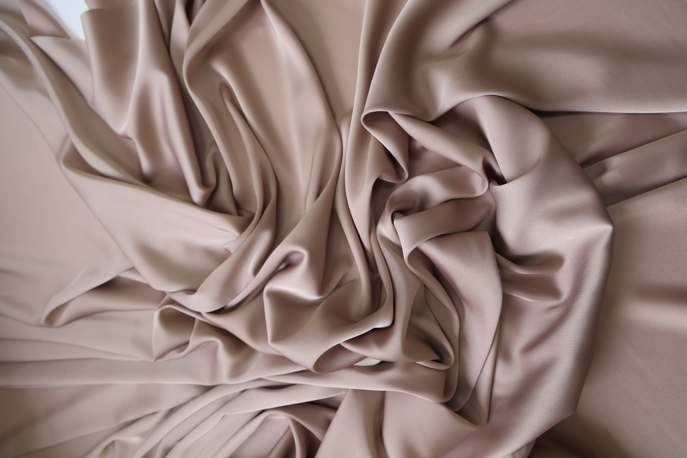 Шелк однотонный бежево-розовый