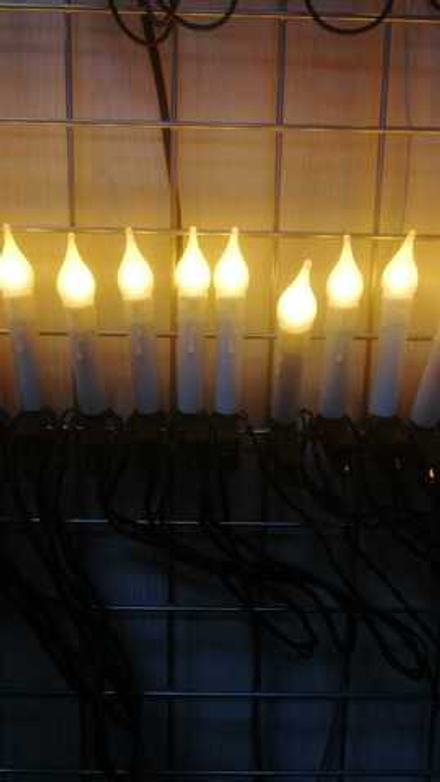 Гирлянда "Свечи Рождественские" на прищепках 16 LED ламп с матовым стеклом, жёлтый теплый свет