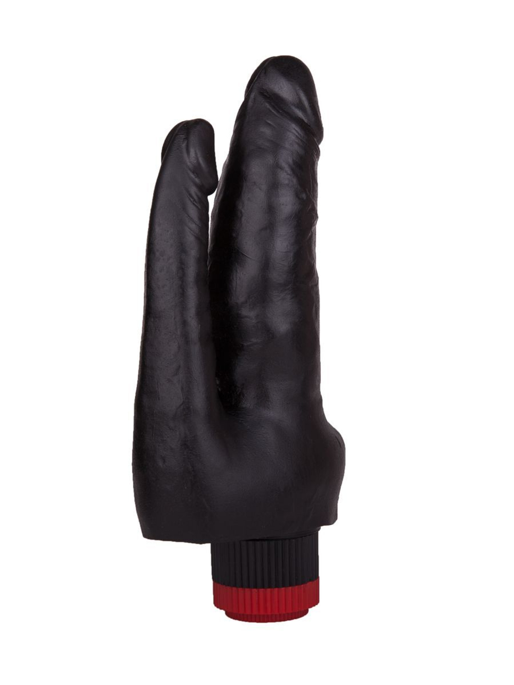 Двойной вибромассажёр чёрного цвета - 17 см. (Цвет: черный)