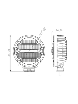 Светодиодная фара водительского света РИФ 178 мм 90W LED