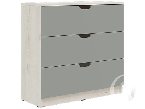 Комод 3 ящика (800) Детская Юниор-4 (дуб крафт белый/шарли бриз)