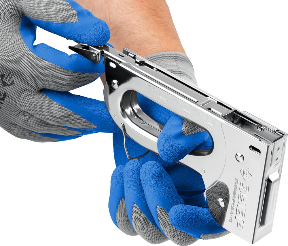 ЗУБР Универсал-10, 4-в-1: 53 (A/10/JT21) 23GA (6-10 мм)/140 (G/11/57) 20GA (6-10 мм)/53F/13, универсальный компактный степлер, Профессионал (31525)