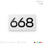 Номер на дверь 668, табличка на дверь для офиса, квартиры, кабинета, аудитории, склада, белая 120х70 мм, Айдентика Технолоджи