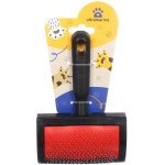 Расческа-пуходерка для кошек и собак «Пушок» 16см цвет черный на блистере