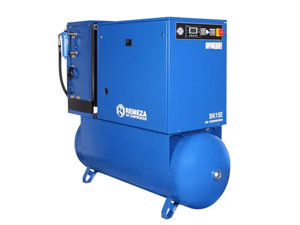 Винтовой компрессор Remeza BK15E-15-500ДВС на ресивере 500л с осушителем и частотником