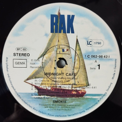 Винтажная виниловая пластинка LP Smokie Midnight Cafe (Germany 1976)