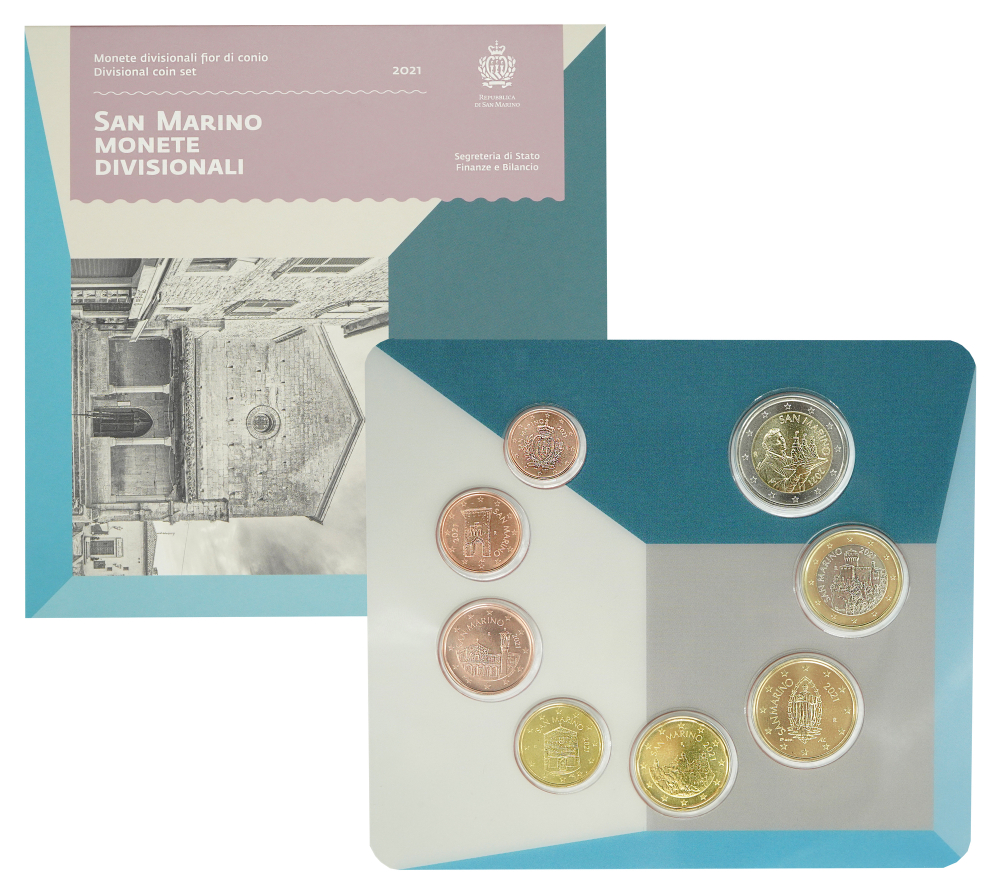 San Marino 2021 BU Set - Complete Euro Coin Collection