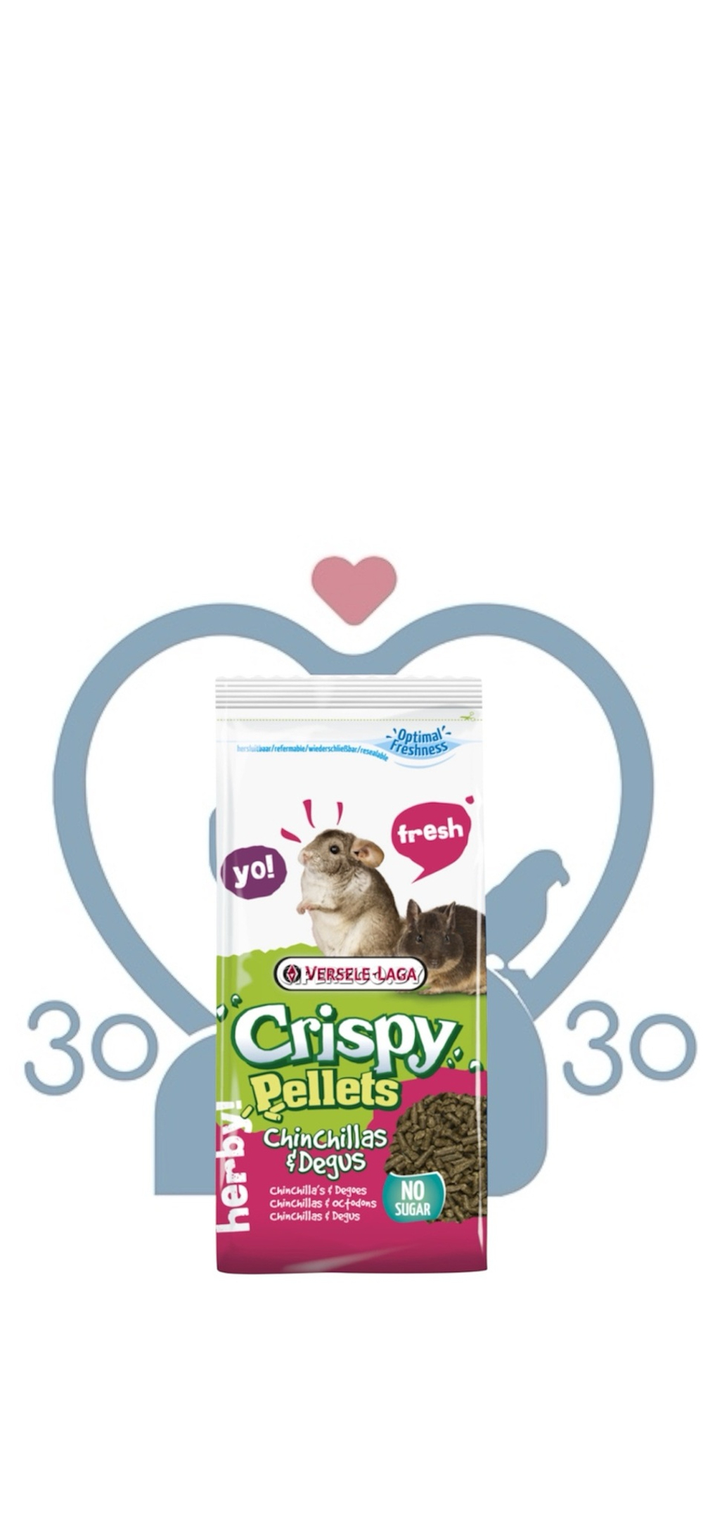 VERSELE-LAGA корм для шиншилл и дегу Crispy Pellets Chinchillas & Degus гранулированный