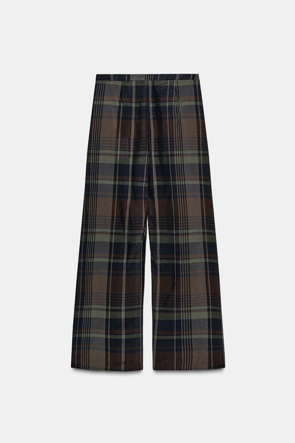 ZARA БРЮКИ-БАЛЛОНЫ В КЛЕТКУ ZW COLLECTION, СИНИЙ