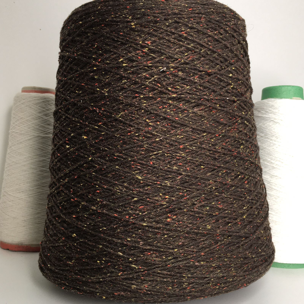 CARLOW - Tweed Seta; 60% шерсть, 20% буретный шёлк, 20% п/а; 300м/100гр; Твид; col. 8012, цвет: коричневый с цветными вкраплениями. Только мал. Бобинки 154гр