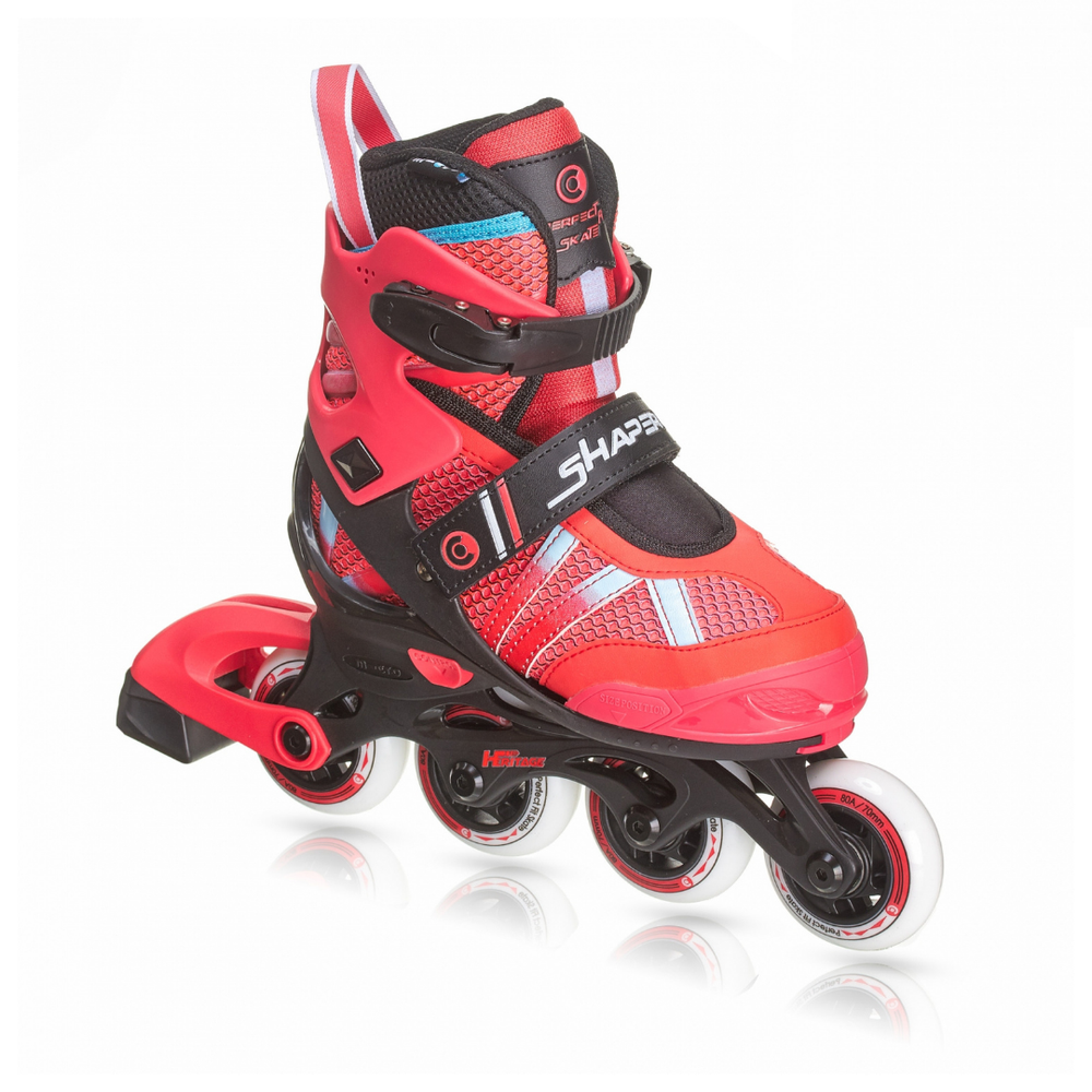 Набор роликовых коньков с защитой MICRO SHAPER-COMBO красно-чёрный (29-32)