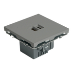 Розетка 2-местная USB + Type C (механизм), STEKKER, 250В, 20W, серия Эмили, RST10-5115-10, платиново-серый, soft touch 49957