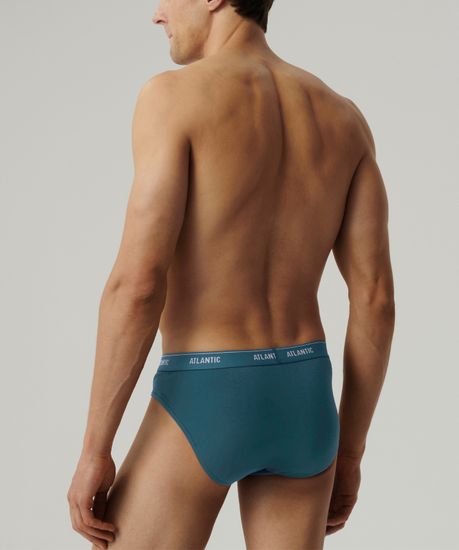 Мужские трусы (2шт) слипы спорт Atlantic 2RMP-094, хлопок, серый меланж + морской