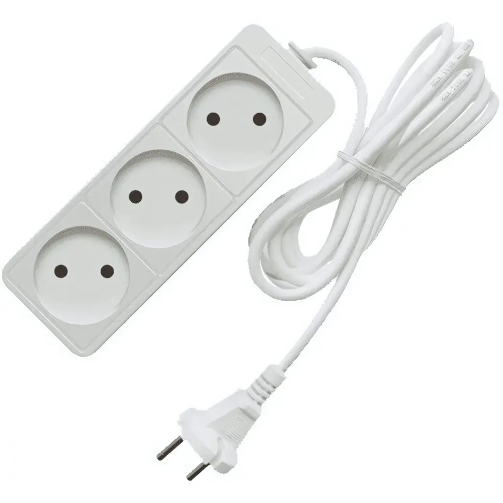 Удлинитель 3гнезда 7м без заземления ПВС 2200Вт 2x0.75мм² Союз (30)