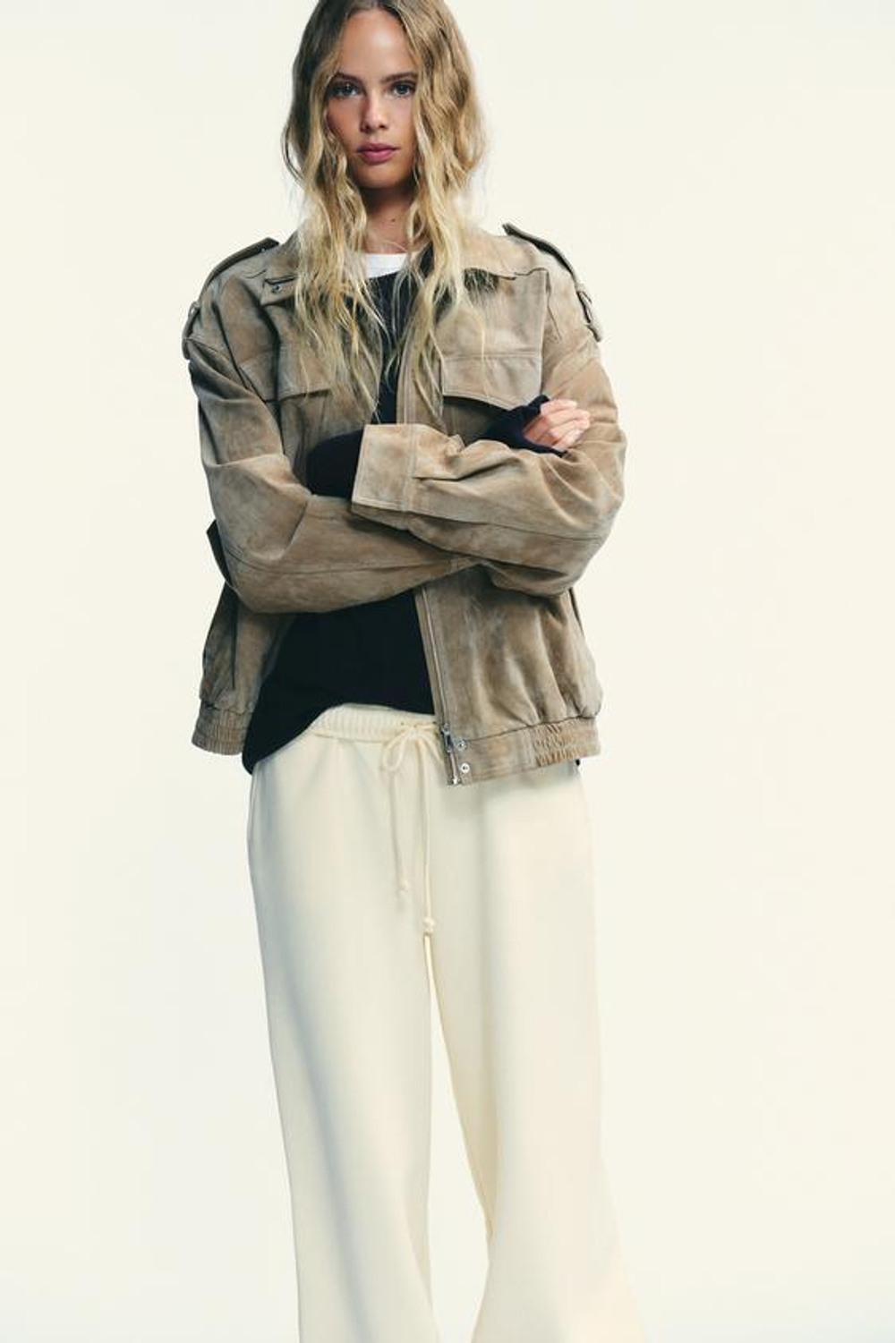 ZARA БАЗОВЫЕ ПРЯМЫЕ БРЮКИ ИЗ МЯГКОЙ ТКАНИ, ЖЕЛТЫЙ