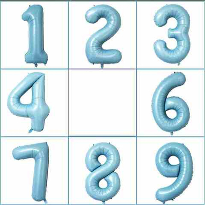 Шар цифра ГОЛУБАЯ 100см