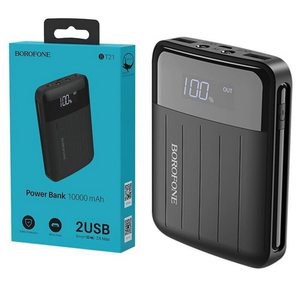Портативный аккумулятор BOROFONE BT21 Universal energy 10000 mAh (черный)
