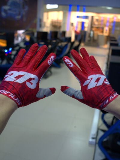 Перчатки для симрейсинга -273 SIM Glove красный-белый