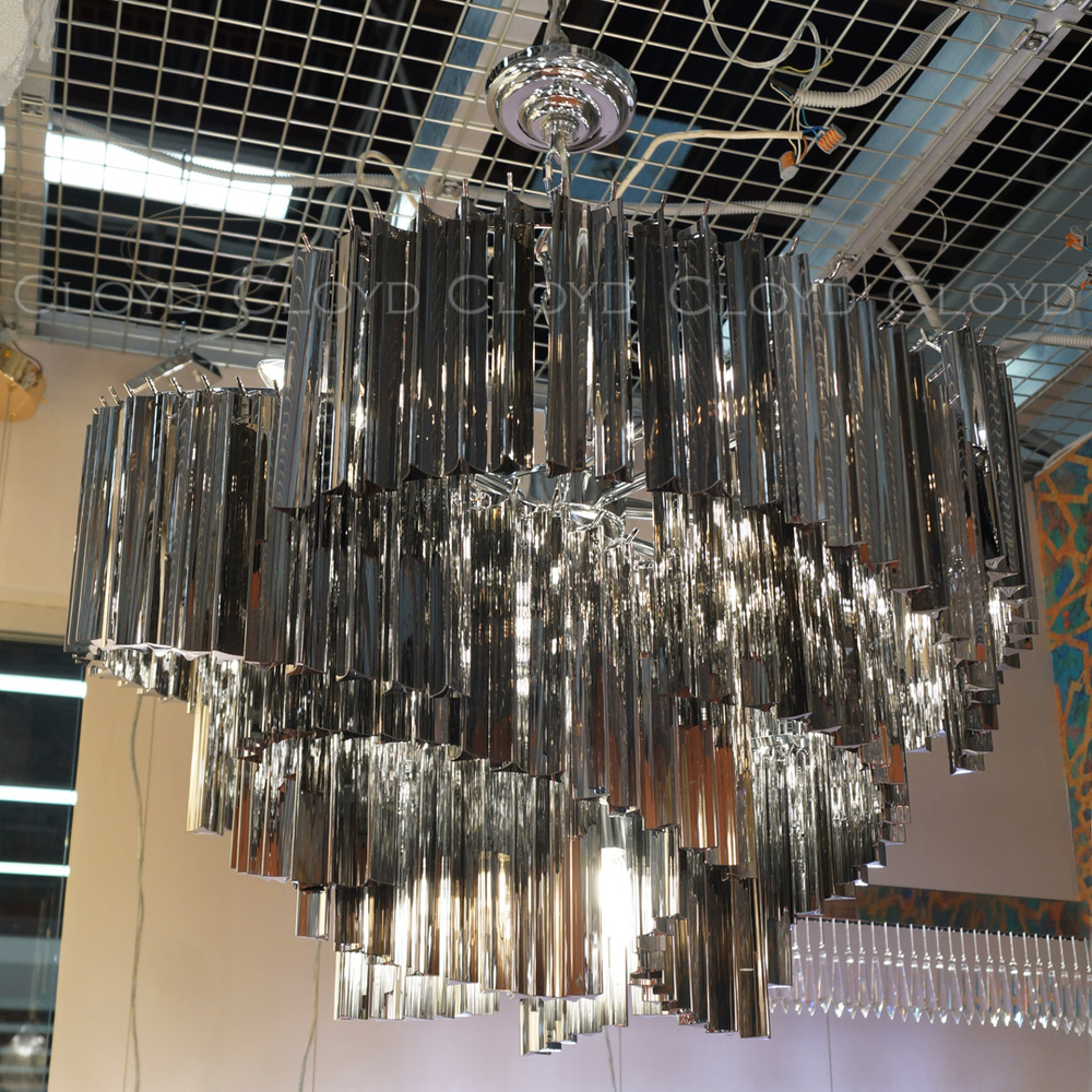 Люстра Cloyd EVOLUTE-B C18 / Ø80 см - хром - дымчатое стекло (арт.11267)