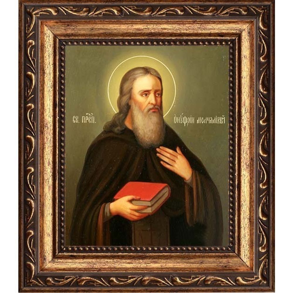 Онуфрий Печерский, Молчаливый преподобный. Икона на холсте.