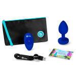 Вибрирующая втулка цвета синий сапфир b-Vibe Vibrating Jewel Plug L/XL BV-043-NAV